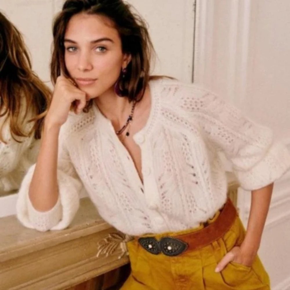 Sezane Alma Cardigan - XS Ecru